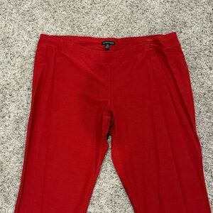 Bright Red Stretch Pants - Eileen Fisher